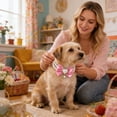 thumbnail image 5 of L-Medium Pet Pearl Collar with Bow, Adjustable Pearl Cat Necklace, Elegant Dog Bow Collar for Medium Cats & Small to Medium Dogs, Pet Photo Prop for Parties (Size/Colour as Pictured), 5 of 8