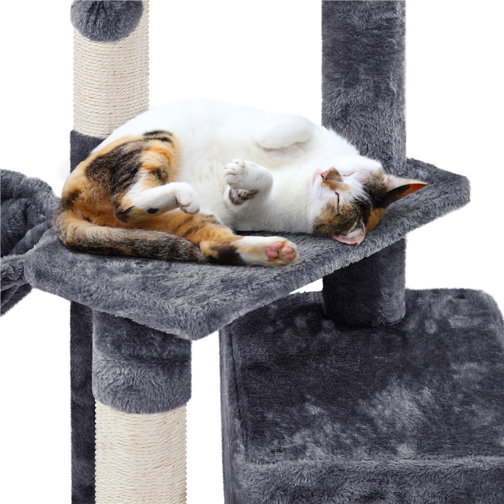Alden Design 34.5" Cat Tree with Condo and Perches, Dark Gray photo 7