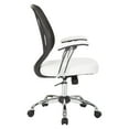 thumbnail image 4 of OSP Home Furnishings Screen Back Chair with Chrome Padded Arms and Dual Wheel Carpet Casters in Charcoal Faux Leather, 4 of 5