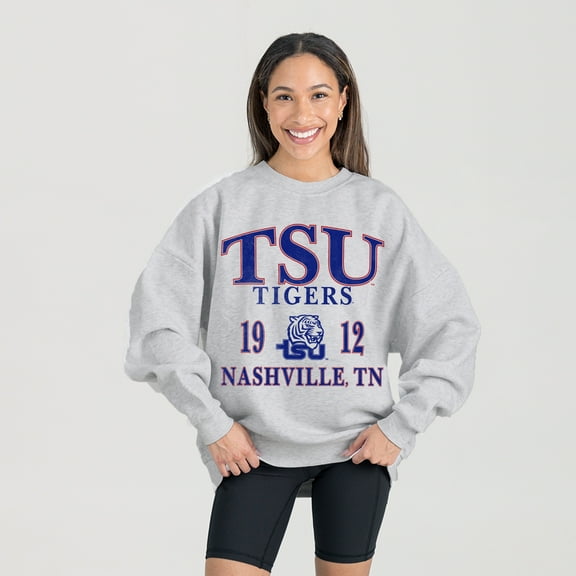 Women's Gameday Couture Ash Tennessee State Tigers Premium Fleece Pullover Sweatshirt