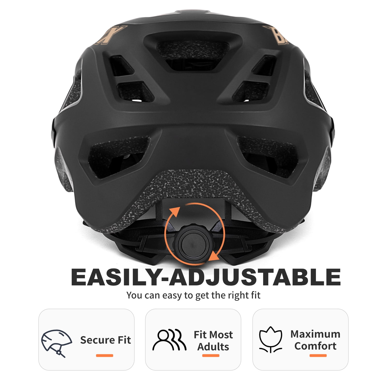 BATFOX Adult Mountain Bike Helmet NTA 8776 E-bike Certified CPSC & CE Safety Standards Lightweight MTB Bicycle Helmet for Men Women with Detachable Visor（L,Black)