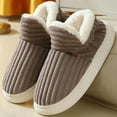 thumbnail image 4 of Yindaity Men's Soft Slippers Fuzzy Indoor Outdoor House Shoes (Coffee,7), 4 of 5