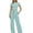 Light Blue, variant on uublik Women Beach Outfits Short Sleeve Blouse Drawstrings Long Pants Going Out Sets Navy, XL
