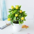 thumbnail image 3 of DJJGXAN Artificial Potted Plants 9.4 inches Height Fake Lemon Tree Artificial Lemons Citrus Tree with White Pot Faux Plants Indoor for Home,Office, Living Room Table, Desk, 3 of 4