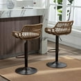 thumbnail image 4 of Tcbosik Swivel Bar Stools Set of 2, Adjustable Counter Height Bar Stools Rattan Seat Modern Kitchen Pub Bar Chair Armless Dining Chairs, Beige, 4 of 10