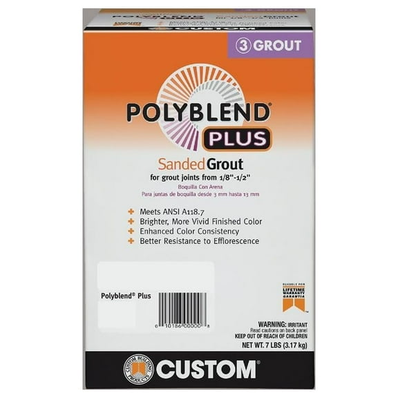 Custom Building Products Polyblend Plus Sanded Grout - Gray - 7 lb