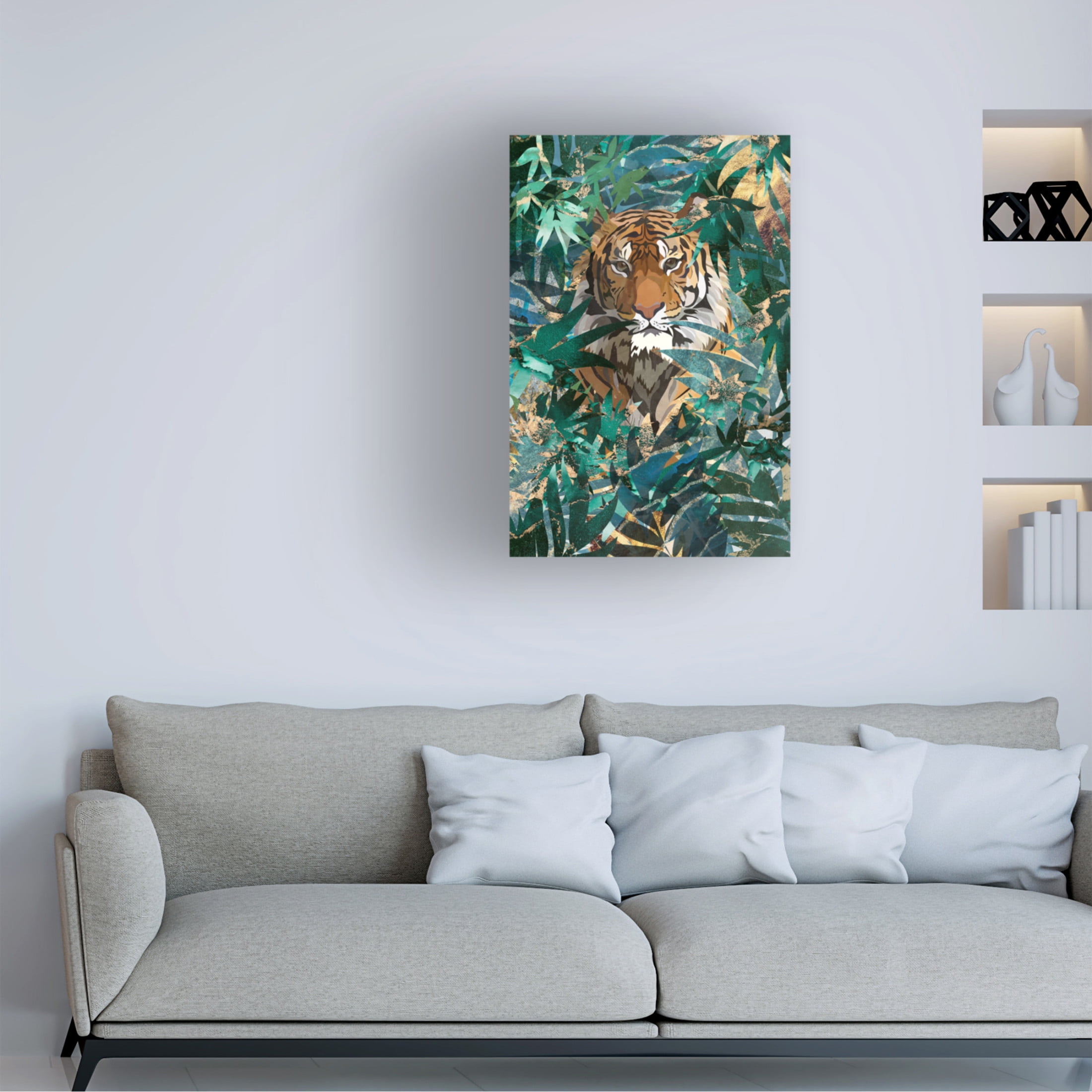 Trademark Fine Art Sarah Manovski Tiger in the jungle 2 Canvas Wall Art