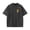 Black, variant on T Shirt Men Smile Mood Vintage Washed Oversized Graffiti Face Double Side Print Casual Streetwear Tee