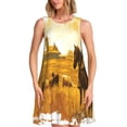 thumbnail image 1 of Disketp Western Cowboy Ranch para Vestido sin Mangas para Mujeres, Vestidos de Verano para Mujeres, Casual y Holgado para la Playa, 1 of 7