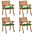 thumbnail image 1 of vidaXL Garden Chairs with Cushions 4 pcs Solid Acacia Wood, 1 of 5