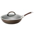thumbnail image 1 of Circulon Symmetry Hard Anodized Nonstick Wok/Stir Fry Pan with Lid, 12 Inch, Chocolate, 1 of 5