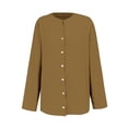 thumbnail image 6 of Yellow Women Shirts, Womens Daily Casual Linen Shirts Long Sleeve Shirts Tops Casual Blouses Loose Fit Shirt,Women Shirts 4XL, 6 of 6