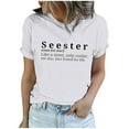 thumbnail image 1 of Xuewenshw Haut Décontracté pour Femmes, Mode, Manches Courtes, Col Rond, Tee-Shirt Long, 1 of 6