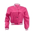 thumbnail image 4 of Veste de Baseball Décontractée pour Femmes Automne Hiver Manches en Cuir Patchwork Manteau Léger Confortable Mode, 4 of 5