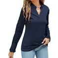 thumbnail image 4 of LilyLLL Womens Lace Stitching Long Sleeve V Neck T Shirt Casual Plain Blouse Tops, 4 of 4