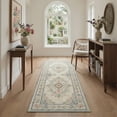 thumbnail image 4 of 5x7 Washable Rugs for Living Room Non Slip Backing Low Pile Lightweight Print Pattern Area Rugs for Bedroom Indoor Vintage Floral Dusty Beige, 4 of 5
