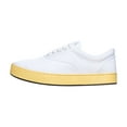 thumbnail image 3 of MaCae Unisex Canvas Lace Up Fashion Shoe With Unique Sole, Footwear, Sports Sneakers, Canvas Shoes, Casual Shoes,  Trendy Shoes - White Colored Band Yellow/Reflections, 4M/6W, 3 of 7