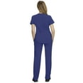 thumbnail image 5 of Stat Medical Wear Women’s Scrubs Set - 2 Pocket Crossover Scrub Top with 5 Pocket Drawstring Pant Set (Color Navy ,Size L ), 5 of 6