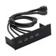 thumbnail image 5 of Concentrador de panel frontal USB de 5,25 pulgadas, bahía de unidad óptica USB, alta velocidad, panel frontal de PC 4 puertos USB 3.0, 5 of 9