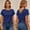 Dark Blue, variant on Womens Backless T Shirt Cross Back Design Short Sleeve Solid Color Tops for Casual Summer Wear and Trendy Streetwear Looks