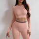 thumbnail image 1 of uds Yoga mallas de manga larga pantalones traje sin costuras gimnasio deportes conjunto ropa activa mujeres ropa deportiva Push Up Fitness ropa de entrenamiento, 1 of 5