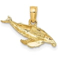 thumbnail image 3 of Solid 10K Yellow Gold 2-D Whale Charm - 18.1mm, 3 of 6