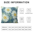 thumbnail image 5 of BANET  White Blooming Daisy Green Flower Stems Pillowcases Floral Seamless Art Pattern Pillow Case Decorative Throw Pillow Cover for Home Sofa Office White, 5 of 5