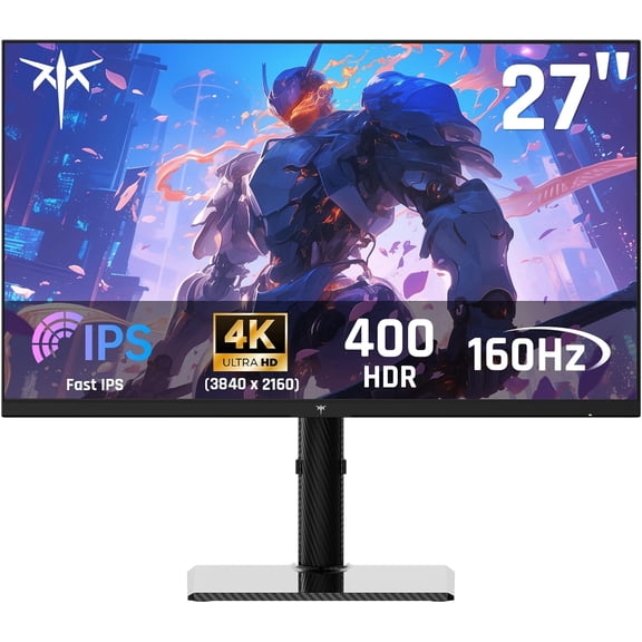 Restored KTC 27" U27T6 4K Gaming Monitor - UHD 160Hz Monitor with Fast IPS Panel, 1ms MPRT, 140%sRGB, Adaptive Sync, Height Tilt Pivot Swivel Adjustable, Carbon Fiber Backcover, Black