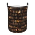 thumbnail image 2 of Uemuo Bookshelves Pattern Circular Laundry Hamper Basket with handles,Collapsible laundry basket,Large capacity laundry hamper,Laundry Organizer-Medium, 2 of 8