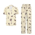 thumbnail image 5 of TSOVTHRID Honeycomb Bee Daisy Print Pajama Set for Women Two-Piece Nightwear Short Sleeve Sleepwear with Long Pants Pjs Sets, Size XL, 5 of 7