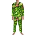 thumbnail image 3 of Honeii Cactus And Succulents Pattern Mens Pajamas Set,2pcs Men's Lounge Long Sleeve Sleep Shirt and Pajama Bottoms Sleepwear Set,Mens Pjs Sets-XX-Large, 3 of 7