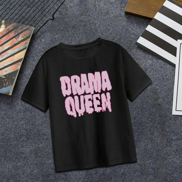 Camiseta con estampado de letras para mujer camiseta informal suave de manga corta para chicas camisetas para fiesta caminar viajes senderismo M Yinane Camiseta para mujer Walmart en linea