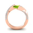 thumbnail image 4 of 1.20 Carat Beautiful Princess Cut Peridot Gemstone Natural Diamond Wedding Ring for her Solid 14k Rose Gold Size 9 by Caratup, 4 of 8