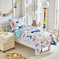thumbnail image 2 of Juego de ropa de cama para niños pequeños Joyreap Ocean Theme, blanco, 4 piezas, 2 of 7
