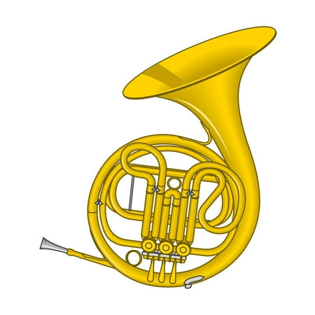 - French Horn, Brass, Musical Instrument Print Wall Art By Encyclopaedia Britannica