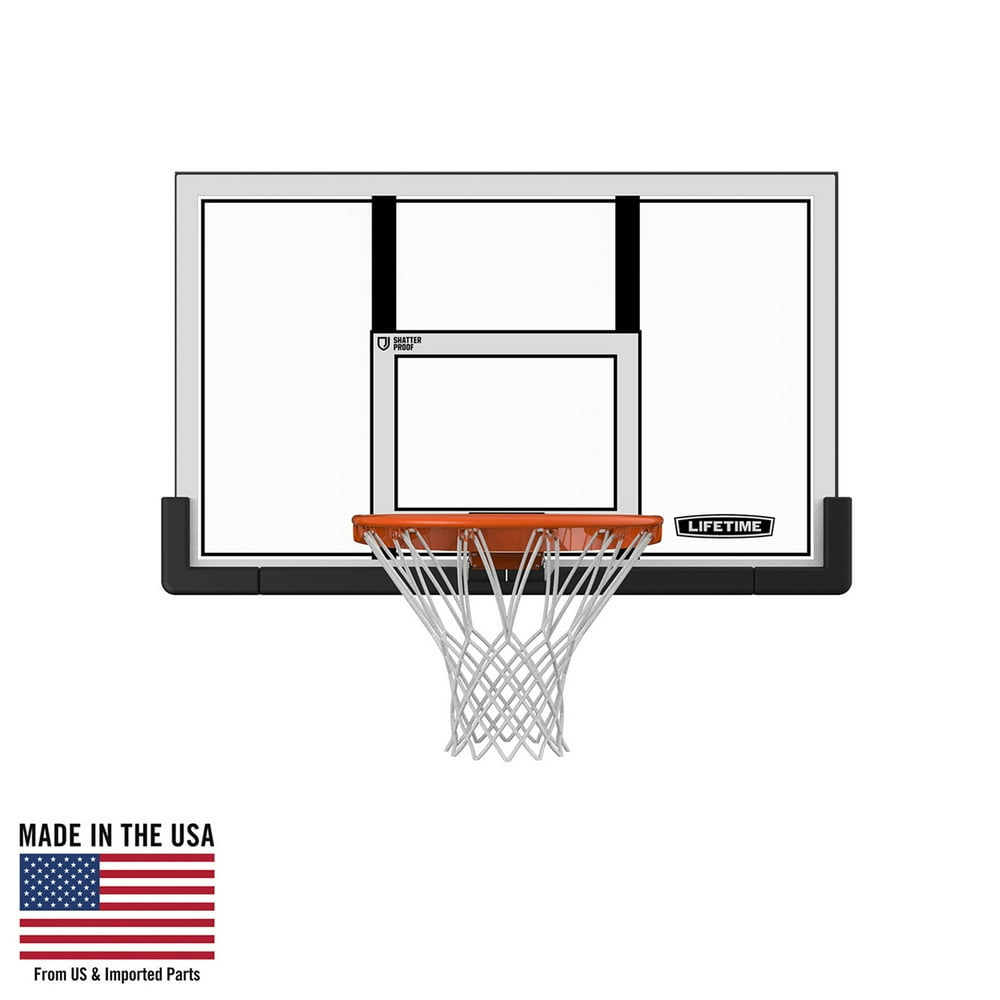 Lifetime 48 In. Shatterproof Backboard and Rim Basketball Combo, 73729
