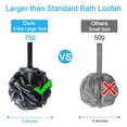 thumbnail image 4 of Livhil Shower Loofah Sponge 4 Pack, Bath Sponge Shower Pouf for Men Women, Loofa Bath Scrunchie, Exfoliator Body Bath Scrubber(Black), 4 of 8