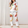 thumbnail image 2 of Yiaed 2025 New Year'S Print Pajamas Women's Long Sleeve Sleepwear Soft Button Down Loungewear Pjs Lounge Set Nightwear Womens Pajama Pants-Large, 2 of 7