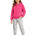 thumbnail image 4 of CUZIBR Little Girls Hoodies Basic Solid Color Sweatshirt Pullover Long Sleeve Cozy Outdoor Tops,Hot Pink,3-4 Years, 4 of 4