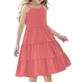 thumbnail image 2 of Delliss Sundress Girls Tiered Sleeveless Spaghetti Strap Dresses Summer Boho Smocked Tank A Line Swing Dress 4-14 Years, 2 of 7