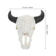 thumbnail image 2 of OUNONA Unique Bull Horn Skull Head Wall Decor Easy To Install Suitable For Home Office Party Decoration Faux Animal Head Wall Mount Art, 2 of 8