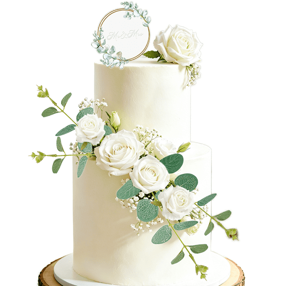 Minimalist Themed Cake Decoration - Romantic & Elegant Design for Engagement Parties and Anniversary Celebrations