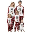 thumbnail image 4 of Drie Family Matching Christmas Pajamas Set Nightclothes, Long Sleeve Round Neck Elk Print Tops Trousers Suit, 4 of 9