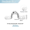 thumbnail image 2 of Uxcell 22Pack 10mm Abrazaderas de Tubo Rígido de 2 Agujeros Soporte en Forma de U de Acero Inoxidable 304, 2 of 7
