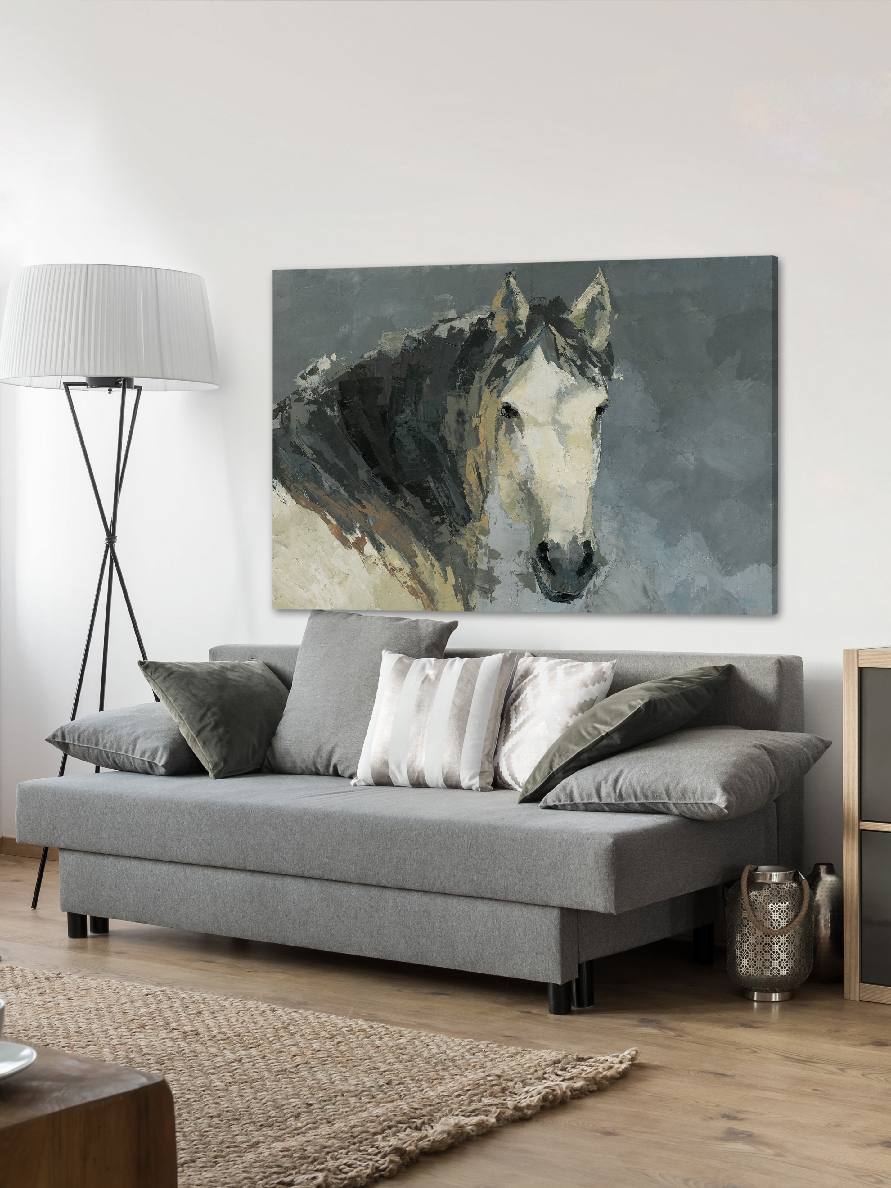 Parvez Taj "Dark-Haired Horse" Painting Print on Wrapped Canvas