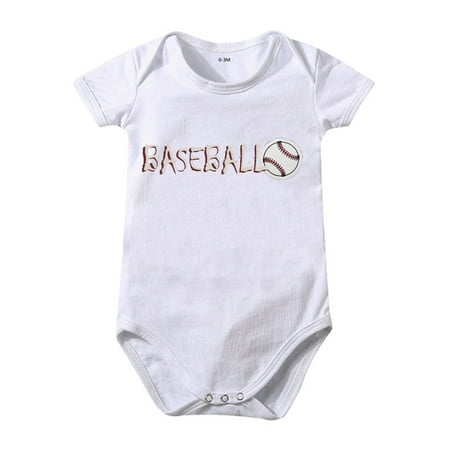 

LYSICSKINEM Toddler Girls Clothes 2t - 3t 9 Month Shorts Boys And Girls Baseball Cartoon Print Short Sleeved Crawl Clothes Summer Solid Color 0 To 24 Months Kids
