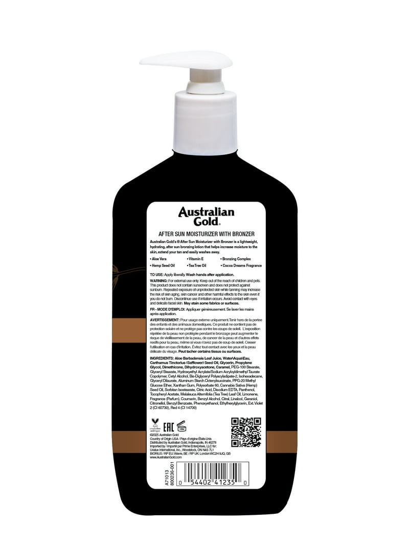Australian Gold After Sun Moisturizer with Bronzer, 16 fl. oz