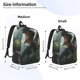 thumbnail image 2 of Disketp Forest Stone-Colored Dragon print Canvas Backpack Lightweight Travel Daypack Student Rucksack Laptop Backpack-, 2 of 5