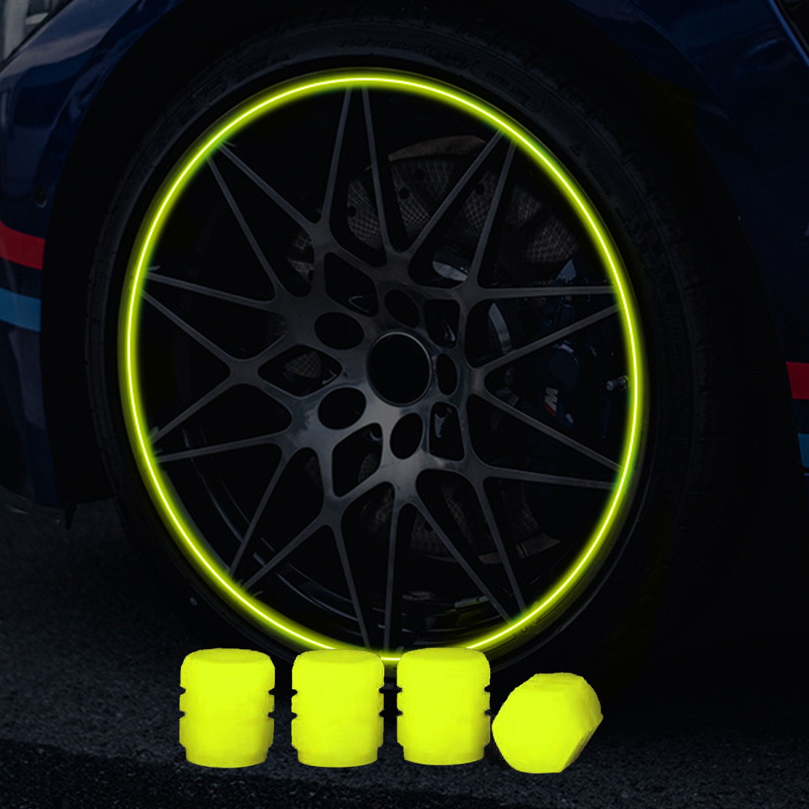 eXeAuto Tire Valve Caps,4pcs Anti-theft Chrome Car Wheel Tire Valve Stem Cap for Black Batman 
