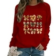 thumbnail image 2 of QATAINLAV Chandail en Molleton Cancer du Sein pour Femmes Manches Longues Tendance Imprimé Ruban Rose Col Rond Automne 2025 Rouge TG, 2 of 5